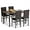 Black Chair+brown Table, variant on tantohom Space Saving Dining Table Set, Modern Kitchen Table and Chairs Set with Faux Marble Top and PU Leather Chairs for Small Space, Apartment
