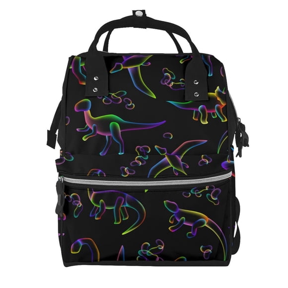 Easygdp Dinosaur para Bolsa de Bebé de Gran Capacidad con Múltiples Bolsillos, Bolsa de Pañales para Padres, Bolsa de Viaje Organizada y Elegante