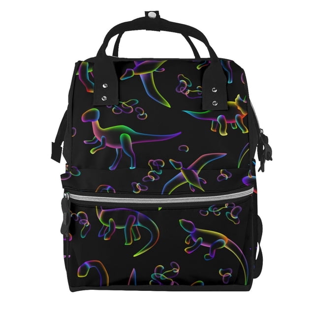 Easygdp Dinosaur para Bolsa de Bebé de Gran Capacidad con Múltiples Bolsillos, Bolsa de Pañales para Padres, Bolsa de Viaje Organizada y Elegante