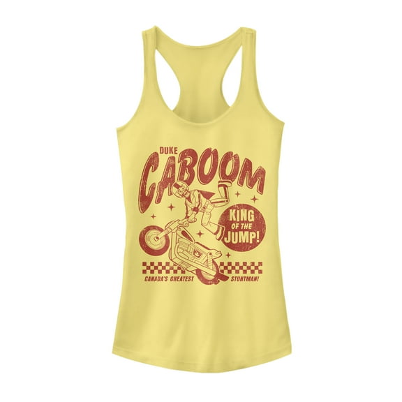 Junior's Toy Story Caboom King Jump  Racerback Tank Top Banana Small