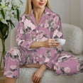thumbnail image 6 of Uemuo Rose Flowers Pattern Womens Pajama Sets,PJ Set for Women,Pajamas for Women Logo,Long Sleeve Pajama Set for Women,Soft Long Sleeve Top With Pants-, 6 of 9