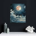 thumbnail image 5 of ONETECH  Wall Art Canvas Prints Moon Sea Ocean Landscape Full Moon in Cloud Pictures Paintings Stretched and Framed for Living Room Bedroom  Office Artwork, 5 of 5