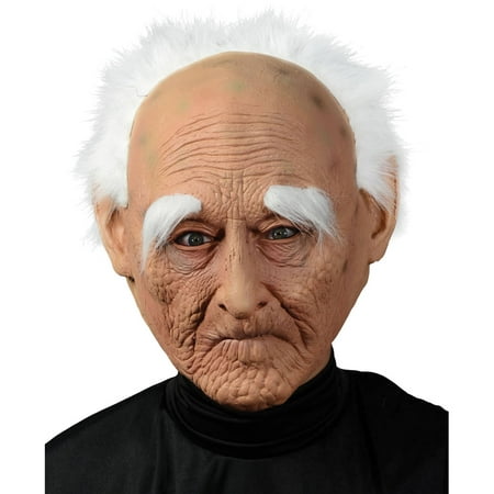 Creepy Old Man with Hair Mask Adult Halloween Accessory