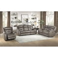 thumbnail image 2 of Pemberly Row Leather Power Double Reclining Loveseat in Brownish Gray, 2 of 6