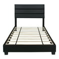 thumbnail image 6 of Home Bedroom Furniture Napoli Faux Leather Upholstered Platform Bed Tw- Black, 6 of 7