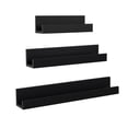 thumbnail image 1 of Kate and Laurel Levie Wooden Picture Ledge Wall Shelf Set, Black 3 Piece - Multi, 1 of 5