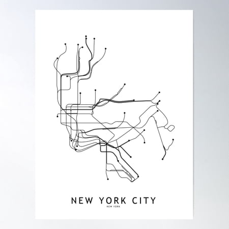 New York City Subway Map Poster Wall Art, Modern Wall Decor For Living Room Bedroom, Poster Only