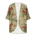 thumbnail image 4 of Abomasnow Kimono Cardigans for Women Spring Summer Shrugs Boho Floral Print 3/4 Sleeve Tropical Outfits Vacation Beach Cover Ups for Women, 4 of 5