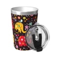 thumbnail image 2 of PAYOHTO Colorful Cute Elephants Birds Flowers Insulated Stainless Steel Tumbler 12 oz Thermos Come with Straw Kids Leak-Proof Travel Mug Cup, 2 of 7