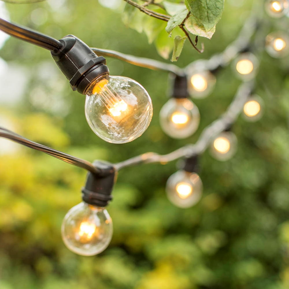 Commercial String Lights Commercial LED Globe String Lights 56Ft Black