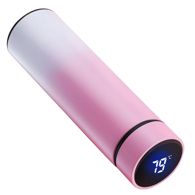 Bouteille d'Eau en Acier Inoxydable Isolée sous Vide 480 ml Sakura Rose avec Affichage de la Température à DEL, Conception Étanche, Filtre Intégré - Sans BPA, Rétention Chaude et Froide 24 H pour Voyage, Sports, Bureau,