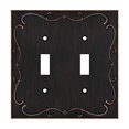 thumbnail image 1 of French Cabriole Decorative Wall Plate Switch Plate Outlet Cover Double Toggle Aged Bronze, 1 of 1