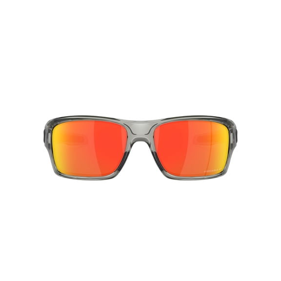 Oakley Turbine Sunglasses, Square Polarized Eyeglasses with Prizm Lenses, Size 63, Grey Ink/Prizm Ruby Polarized