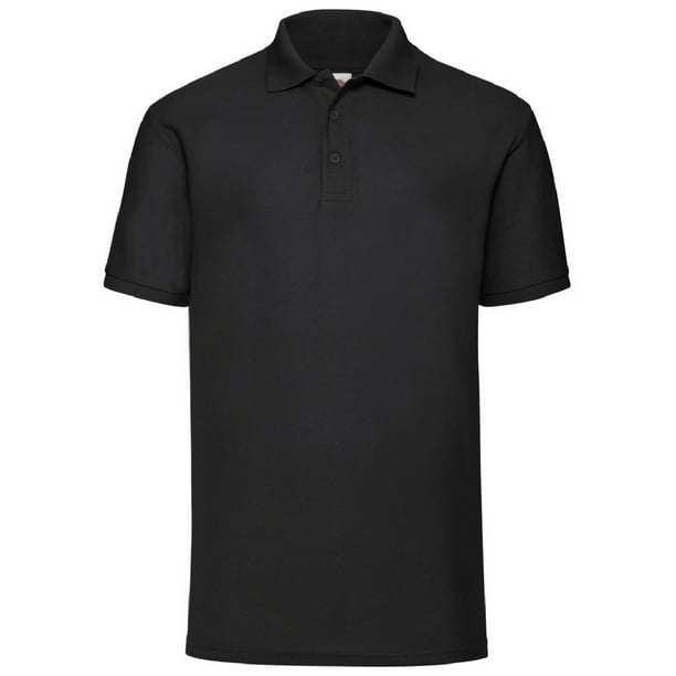 Fruit Of The Loom - Polo pique de manga corta Modelo 65/35 Hombre Caballero - Verano (Negro)