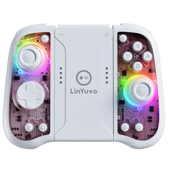 Wireless Controller for Nintendo Switch with Hall Effect Joystick, Mechanical Buttons, Macro Programming, RGB Lighting, Dual Vibration, Wireless Connection 2.1, Type-C Fast Charging