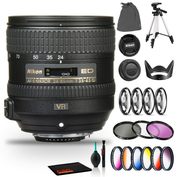 Nikon AF-S NIKKOR 24-85mm f/3.5-4.5G ED VR Lens Includes Filter Kits