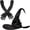 Black, variant on Offaod Halloween Witch Costume Accessory Set for Women - Hat and Gloves Combo, Gothic Spooky Party Cosplay Outfit