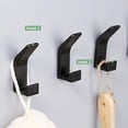thumbnail image 4 of Toallero sin taladrar, gancho para toallas, soporte de pared de 6 piezas, gancho autoadhesivo para baño, gancho de pared para bolsillo de toallero, aluminio, inoxidable (negro) Zhivalor MZQ-0416, 4 of 4