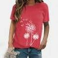 thumbnail image 1 of Hauts pour Femmes Hauts d'Été pour Femmes 2023 Mode Sexy Imprimé Pull Décontracté à Manches Courtes T-Shirt Hauts Rouge TTG, 1 of 4
