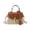 Brown, variant on Womens Tote Bags Square Straw Woven Shoulder Bag Natural Design Casual Style For Summer Vacation Shopping And Daily Commute Womens Handbags Black