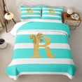 thumbnail image 2 of Erosebridal Bow R Letter Quilt Full for Boys Girls, Fashion Stripes Line Full Bedspread Sets, 3-Piece, 2 of 7