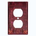 thumbnail image 2 of Metal Light Switch Plate Cover Elegant Maroon Red Letter Frame Damask DAM068, 2 of 13