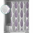 thumbnail image 4 of Grey and Shower Curtain, 60" x 72", Purple Olive Leaf Texture Watercolor Waterproof Bathroom Curtain Washable Shower Curtain Set with 12 Hooks, 4 of 6