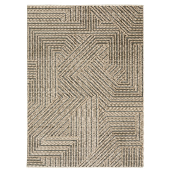 Oriental Weavers Echo ECH01 - Machine Woven Indoor Area Rug - 7'10" x 10'10" - in Beige/ Grey - Industrial Style,Dining Room, Bedroom, Livingroom Rug