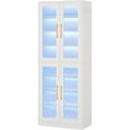 thumbnail image 5 of Tribesigns 66-Inch Tall  Storage Cabinet with Door and Led Light, Bookcase with 8-Tier Shelves for Living Room,Home Office,White, 5 of 10