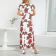 thumbnail image 3 of Vestido largo suelto de verano de manga corta con cuello en V para mujer, 3 of 5