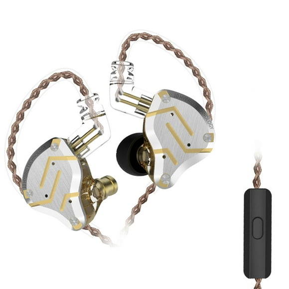 Écouteurs Intra-Auriculaires KZ KZ ZS10 PRO à Haut-Parleur Hybride avec Câble Détachable, Micro et Fini Or Éclat