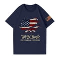 thumbnail image 4 of Hogleaql 4th Of July Shirts for Men Crew Neck Patriotic Tops Short Sleeve USA Flag Independence Day Graphic for Men Casual Tee Tops Navy L, 4 of 4