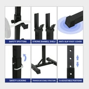 ZenSports S01-1215-G2D Black Steel Squat Rack Adjustable Barbell Free-press Bench, Black 550 lb