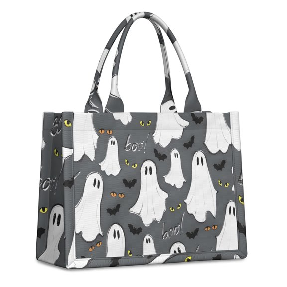 Large Capacity Tote Bag,Halloween Ghost Eyes Pattern Handbag Fashion Luxury Tote Bag,15.7"x13"x 5.1" Inches,Laptop Compatible