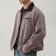 thumbnail image 4 of GrmtClth Jacket for Men Classic Full Zip Long Sleeve Trucker Jackets Lightweight Loose Fit Workwear with Pockets Gray XXL, 4 of 6