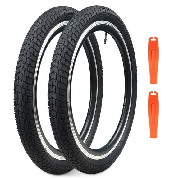 Meghna Bike Tire 20 x 2.125 inch 2 Pack Wear-Resistant Tire 35 P.S.I 20 inch for Bmx Mountain Bike Black