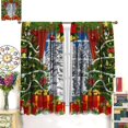 thumbnail image 3 of Christmas Curtains, Winter Xmas Tree Glitter Bokeh Present Gold Bell Pattern for Room Window Decor, Rod Pocket Print Blackout Drapes for Living Room Bedroom Kitchen 2 Panel Set 84" W X 84" L, 3 of 7