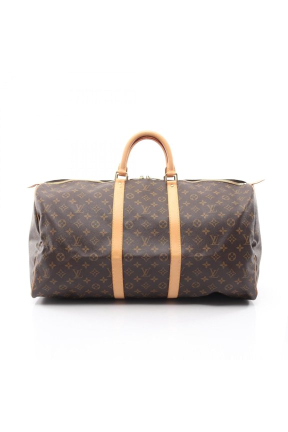Pre-Owned Louis Vuitton Keepall 55 Boston Bag, Coated Canvas and Leather, Monogram, Brown,...