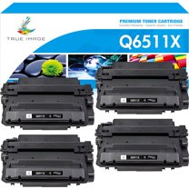 True Image 4-Pack Compatible Toner Cartridge for HP Q6511X 11X Work with LaserJet 2400 2410 2420N 2420DN 2430N 2430DTN 2430TN Printer (Black)
