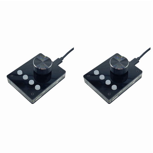 2X Teclado Programable Multimedia Perilla USB Teclado Personalizado Teclado Macro Controlador de Volumen (BotóN PequeñO)