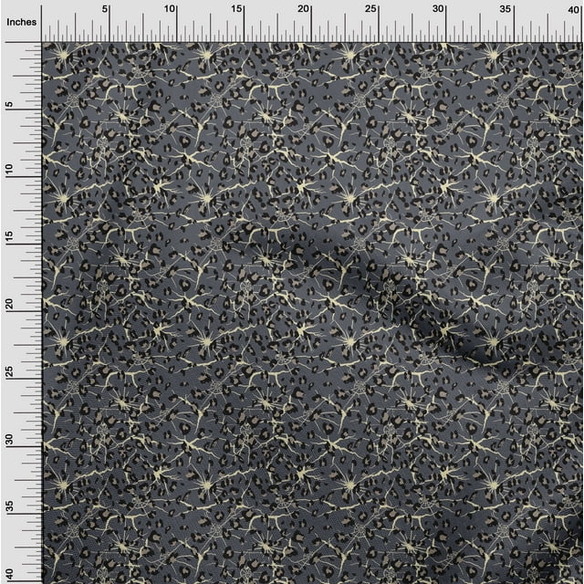 oneOone Viscose Chiffon Fabric Leopard Animal Skin Print Sewing Fabric BTY 42 Inch Wide
