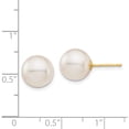 thumbnail image 3 of 14K Yellow Gold 9-10mm White Round Saltwater Akoya Cultured Pearl Stud Post Earrings Made In Canada xf683e, 3 of 5