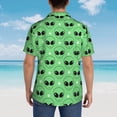 thumbnail image 4 of Sikiie alien cartoons Print Men's Hawaiian Shirt, Summer Beach Button Pocket Short Sleeve T-Shirt,Large, 4 of 7