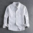 thumbnail image 5 of Vintage Retro Men Cargo Shirt Jacket Canvas Cotton Khaki Military Uniform Light Casual Work Safari Style Shirts Mens Tops Shirt, 5 of 5