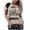 Khaki, variant on Womens Tops T-Shirts Ladies Crewneck Short Sleeved Funny Monogram Print Funny Design Tees
