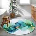 thumbnail image 4 of Area Rug 36in, Modern Green Blue Gradient Style Floor Carpet Living Room Rug, Abstract Marble Texture Non-Slip Welcome Mat Indoor Rugs for Bedroom Dining Room, 4 of 9