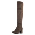 thumbnail image 1 of Bota DREAM PAIRS de gamuza elástica color caqui sobre la rodilla talla 7.5, 1 of 6