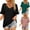 Green-24, variant on Mittory Womens V Neck Dressy Casual Ruffle Sleeve Loose Fit Business Work Blouses Summer Trendy Tops