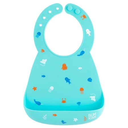 

Bumkins Baby and Toddler Bibs Silicone Bib Baby & Toddler 6-24 Mos (Ocean Life)