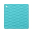 thumbnail image 1 of Heats Insulation Table Mat Dish Plate Pot Mat Silicone Pad Square Coaster Nonslip Placemat Desk Countertop Protector Kitchen Draining Lake Blue, 1 of 9